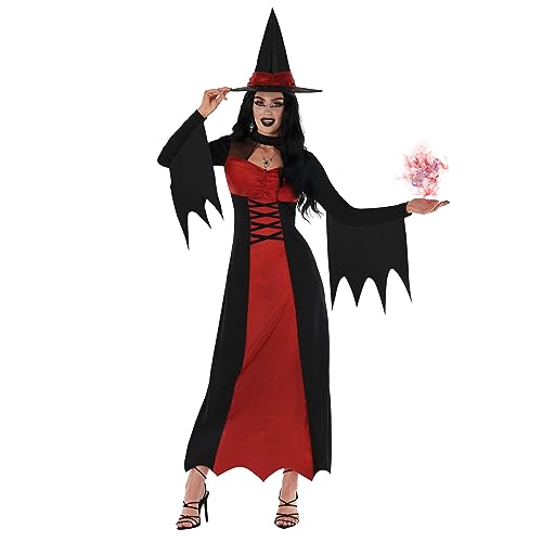 Morph Rotes Halloween Kostüm Damen Gruselig Hexe Halloween Kostüm Damen Hexe Kleid Halloween Kostüm Damen Sexy Hexe Halloween Hexe Kostüm Damen Halloween Kostüm Hexe Damen - S von Morph