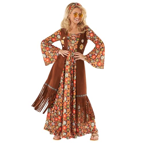 Morph Schlagermove Kleid Flower Power Hippie Kostüm Damen Kleidung, M Morph Schlagermove Kleid Flower Power Hippie Kostüm Damen Kleidung, M von Morph