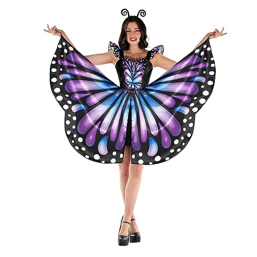 Morph Schmetterling Kostüm Damen Flügel, Schmetterling Kostüm Erwachsene, Schmetterlings Kostüm Damen, Butterfly Costume Größe XL von Morph