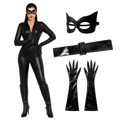 Morph Catsuit Damen, Katzenkostüm Damen, Katzen Kostüm Erwachsene für Halloween, Karneval und Fasching, S von Morph