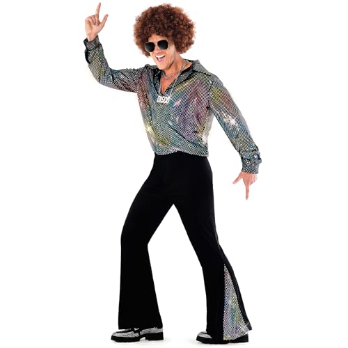 Morph Herren Disco Outfit, Glitzer Kleidung, 80er Jahre Kostüm, Perfekt für Karneval und Party, M Morph Herren Disco Outfit, Glitzer Kleidung, 80er Jahre Kostüm, Perfekt für Karneval und Party, M von Morph
