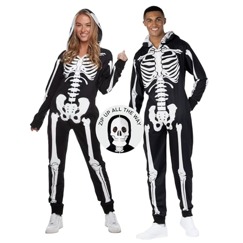 Morph Skelett Halloween Kostüm Damen, Skelett Jumpsuit Damen, Body Skelett Damen, Halloween Kostüm Skelett Damen, Halloween Skelett Kostüm Damen, Skelett Anzug Damen L von Morph