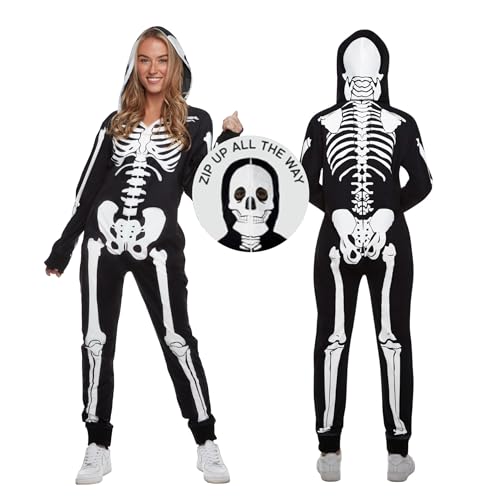 Morph Skelett Kostüm Damen, Halloween Einteiler, Gruseliges Verkleidungsidee für Frauen, XXL Morph Skelett Kostüm Damen, Halloween Einteiler, Gruseliges Verkleidungsidee für Frauen, XXL von Morph