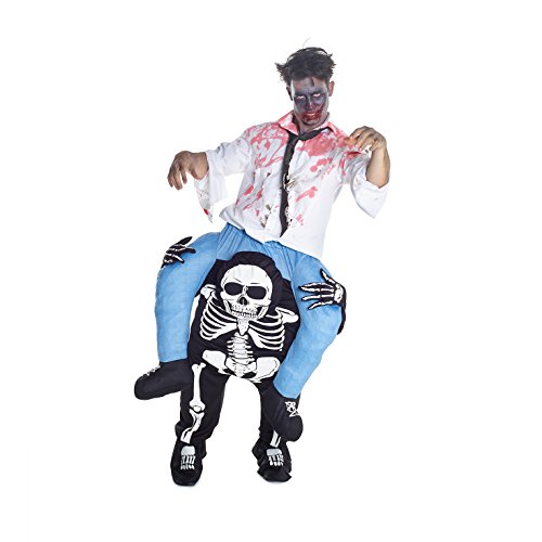 Morph Skelett Huckepack Kostüm für Erwachsene, Halloween Verkleidung Damen Herren von Morph