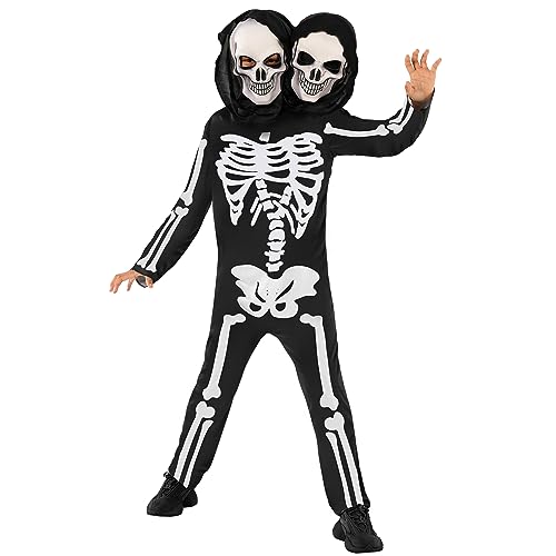 Morph Skelett Kostüm Kinder, Zweiköpfiges Kinder Skelett Kostüm, Kinderkostüm Halloween Skelett, Halloween Kostüme Kinder Skelett - M Morph Skelett Kostüm Kinder, Zweiköpfiges Kinder Skelett Kostüm, Kinderkostüm Halloween Skelett, Halloween Kostüme Kinder Skelett - M von Morph