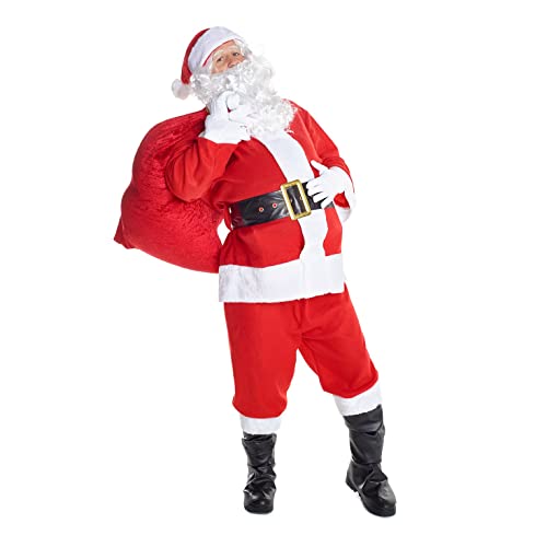 Morph Weihnachtsmann-Kostüm für Erwachsene, Weihnachtsmann-Kostüm für Erwachsene, Weihnachtsmann-Outfit, Herren, Weihnachtsmann-Kostüm, Erwachsenenkostüm, Weihnachtsmann-Kostüm, Herren, Größe L von Morph