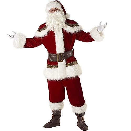 Morph Weihnachtsmann Kostüm, Weihnachtsmann Kostüm Komplett, Nikolaus Weihnachtsmann Kostüm, Nikolaus Kostüm Männer, Weihnachtsmannkostüm Männer, Weihnachtsmann Outfit - XL von Morph