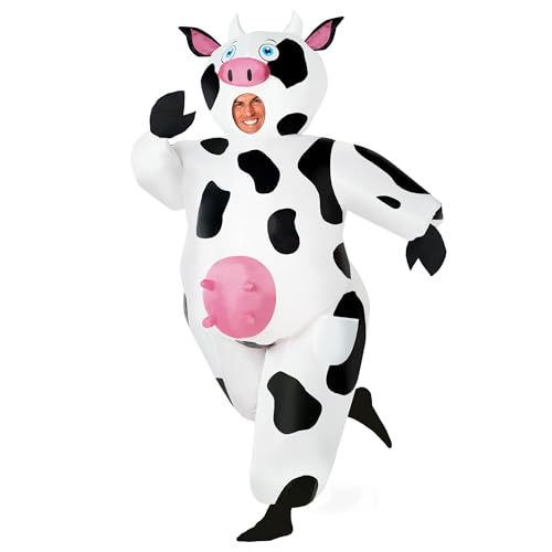 Morph Kostüm Aufblasbare Kuh für Erwachsene, Lustiges Tierkostüm, Perfekt für Karneval und Halloween, Einheitsgröße Morph Kostüm Aufblasbare Kuh für Erwachsene, Lustiges Tierkostüm, Perfekt für Karneval und Halloween, Einheitsgröße von Morph