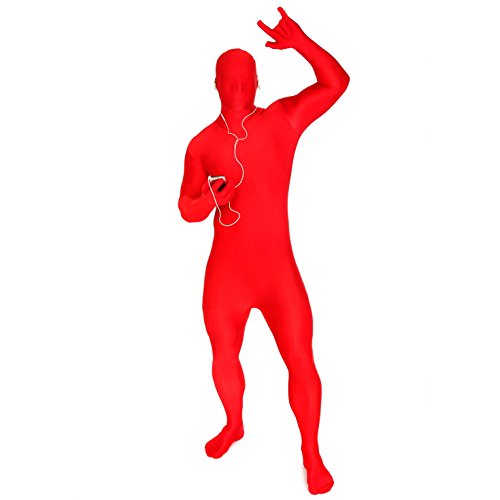 MSUIT Roter Morphsuit für Erwachsene, Ganzkörperanzug Herren Damen, Faschingskostüm - L (163cm-175cm) von Morphsuits