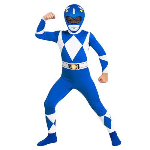 Morph Blaues Mighty Morphin Power Ranger Kostüm Kinder, Power Rangers Kostüm Kinder für Jungen und Mädchen, Halloween Outfit, Karneval & Fasching, L Morph Blaues Mighty Morphin Power Ranger Kostüm Kinder, Power Rangers Kostüm Kinder für Jungen und Mädchen, Halloween Outfit, Karneval & Fasching, L von Morphsuits