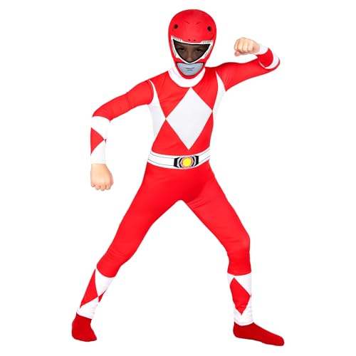 Morph Rotes Mighty Morphin Power Ranger Kostüm Kinder, Power Rangers Kostüm Kinder für Jungen und Mädchen, Halloween Outfit, Karneval & Fasching, L Morph Rotes Mighty Morphin Power Ranger Kostüm Kinder, Power Rangers Kostüm Kinder für Jungen und Mädchen, Halloween Outfit, Karneval & Fasching, L von Morphsuits