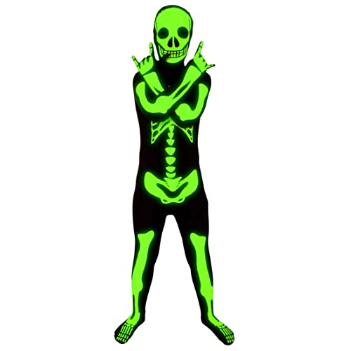 Morphsuits KPSGL leuchtendes Skelett Druckfehler Halloween Kostüm, schwarz, Large von Morphsuits