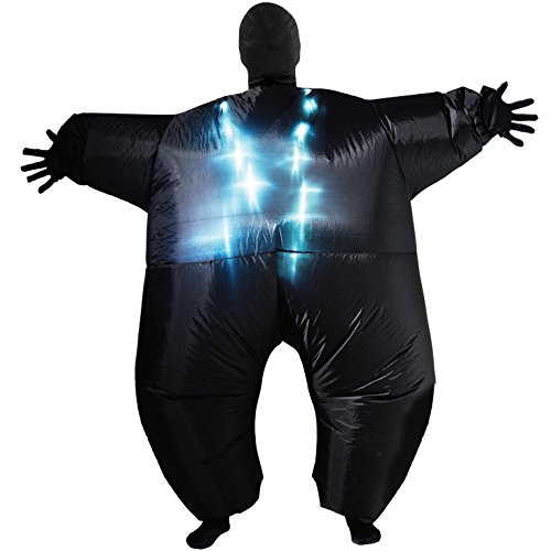 Morph Schwarzes Leuchtendes Aufblasbares Kostüm für Erwachsene, MegaMorph - Einheitsgröße von Morph