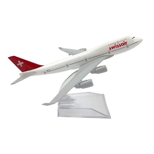 Maßstabsgetreues Flugzeugmodell 1/400 für Swiss Air Boeing 747 Legierung Flugzeug Modell Druckguss Flugzeug Modell Flugzeug Modell Mit Ständer Exquisites Sammlungsgeschenk von MorrEz