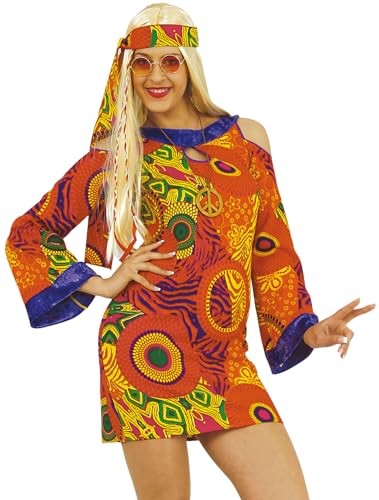 Hippie Kleid Flower Power Woodstock 60/70er Jahre Karneval Fasching Kostüm S von Mortino