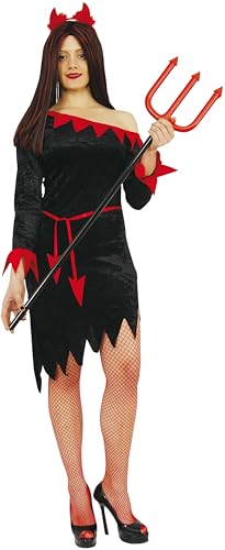 Teufel Damen Kleid Dämonin Hölle Halloween Karneval Fasching Kostüm L von Mortino