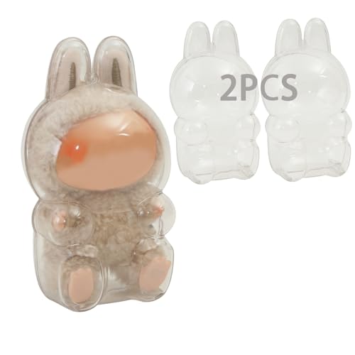 Moruiero 2 Stück Schutzhülle für Labubu, transparente Figuren-Display-Tasche mit Schlüsselanhänger, Kunststoff-Schutzhülle, Aufbewahrung, transparent (Dolle nicht im Lieferumfang enthalten, Stil B Moruiero 2 Stück Schutzhülle für Labubu, transparente Figuren-Display-Tasche mit Schlüsselanhänger, Kunststoff-Schutzhülle, Aufbewahrung, transparent (Dolle nicht im Lieferumfang enthalten, Stil B von Moruiero