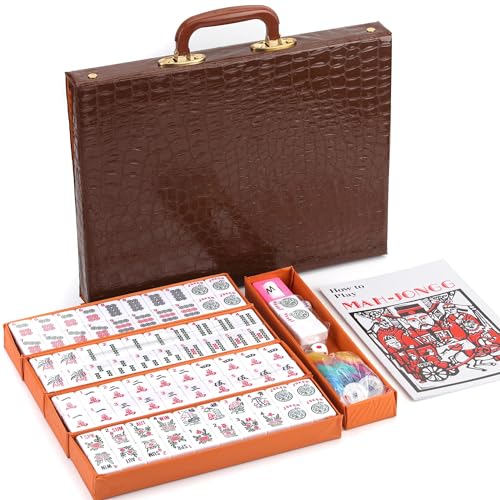 American Mahjong Spielset, 166 weiße gravierte Spielsteine für Western Mah Jong, Mah Jongg Play mit Tragetasche, Würfeln, Chips, Handbuch, Windanzeige – Racks und Schieber nicht im Lieferumfang American Mahjong Spielset, 166 weiße gravierte Spielsteine für Western Mah Jong, Mah Jongg Play mit Tragetasche, Würfeln, Chips, Handbuch, Windanzeige – Racks und Schieber nicht im Lieferumfang von Mose Cafolo