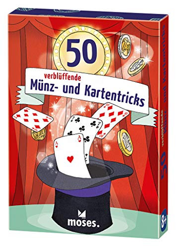 moses. Verlag GmbH 30244 50 verblüffende Münz und Kartentricks | Kinderbeschäftigung | Kartenset, bunt von moses