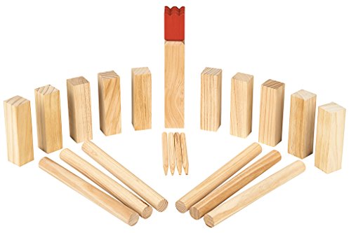 Moses 92095 Wooden Game Kubbs - Wikingerspiel | Geschicklichkeitsspiel | Aus Holz von moses