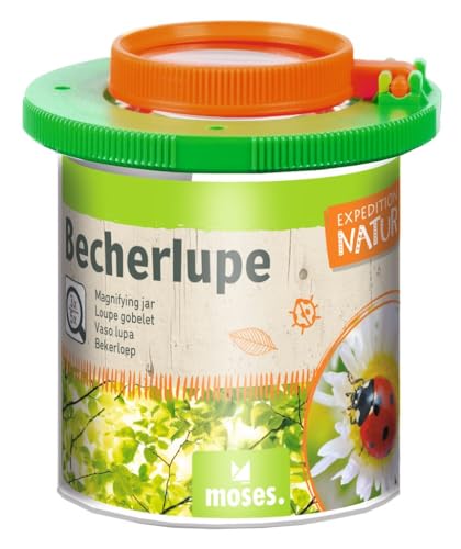 Moses. Expedition Natur Becherlupe, Lupendose mit Lupendeckel für 3-Fach & 5-Fach Vergrößerung, Lupendose zur Beobachtung von Insekten, für Kinder von moses