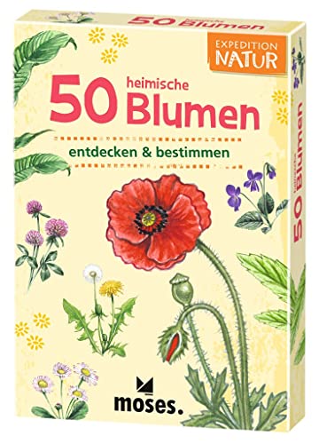 moses. Expedition Natur - 50 heimische Blumen | Bestimmungskarten im Set | Mit spannenden Quizfragen von moses