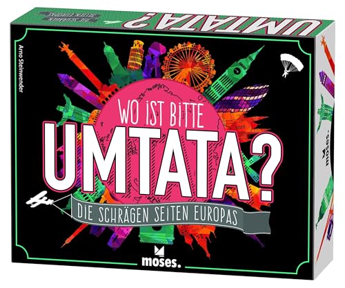 Moses MOS90226 - Wo ist Bitte Umtata? | Das Spiel über die schrägen Seiten Europas | Ein Wissens- und Ratespiel ab 12 Jahren, White von moses