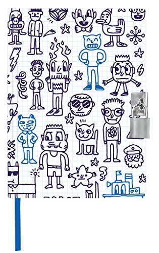 Moses 26139 Tagebuch Comic | Notizbuch mit hochwertigem Metallschloss, Blau von moses