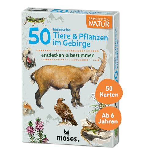 moses. 9762 Expedition Natur 50 heimische Tiere und Pflanzen im Gebirge| Bestimmungskarten im Set | Mit spannenden Quizfragen, Mittel, White moses. 9762 Expedition Natur 50 heimische Tiere und Pflanzen im Gebirge| Bestimmungskarten im Set | Mit spannenden Quizfragen, Mittel, White von moses