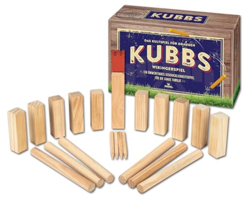 Moses 92095 Wooden Game Kubbs - Wikingerspiel | Geschicklichkeitsspiel | Aus Holz von moses