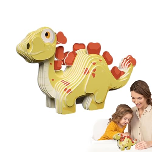 Moslalo 3D-Dinosaurier-Puzzle,Dinosaurier-Puzzle - 3D-Dinosaurier-Puzzlespielzeug - Vorschulpädagogisches Lernspielzeug, Tierbausteine, Dinosaurier-Lernaktivitätsspielzeug für Jungen und Mädchen von Moslalo