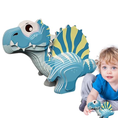 Moslalo 3D-Dinosaurier-Puzzle,Kinder-Dinosaurier-Puzzle,3D-Dinosaurier-Papierpuzzlespielzeug - Dinosaurier-Lernaktivität, Lernspielzeug, pädagogisches Lernspielzeug für die Hand-Auge-Koordination von Moslalo