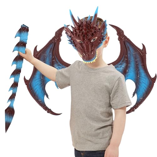 Moslalo Kinder-Drachen-Kostümset - Drachenfliegenflügel verstellbar | Lustiges Drachenkostüm, Fantasy Holloween-Kostüme für Mottoparty, Halloween, Kinder von Moslalo