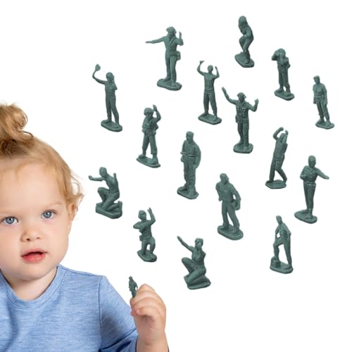 Moslalo Spielzeugsoldaten, Modellsoldaten-Bausatz - Miniatur-Soldat-Spielset-Kuchenaufsatz,DIY Modell Soldat Kit Rollenspiel Spielzeug 16 Stück Kinder Spielzeugsoldaten von Moslalo
