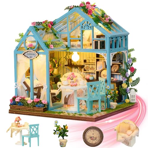 Mostop DIY Miniatur Puppenhaus Bausatz mit Möbeln,Holzpuppenhaus Bausatz Miniatur Haus Bausatz mit LED Licht, Kreative Zimmer Idee für Kinder/Erwachsene Haus DIY Bausätze(Floral Reverie Mostop DIY Miniatur Puppenhaus Bausatz mit Möbeln,Holzpuppenhaus Bausatz Miniatur Haus Bausatz mit LED Licht, Kreative Zimmer Idee für Kinder/Erwachsene Haus DIY Bausätze(Floral Reverie von Mostop