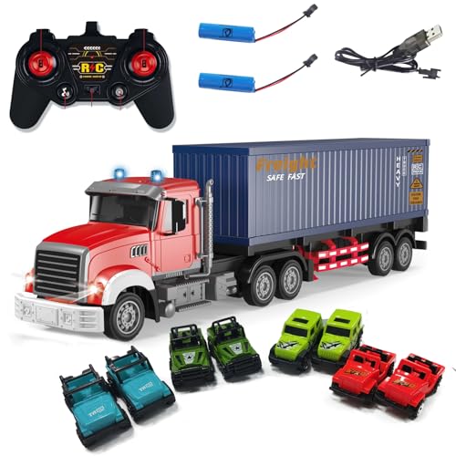 Mostop Ferngesteuerter LKW Transporter, Ferngesteuerter Spielzeug LKW Transport Vehicle mit 8 Kleinwagen & 2 Batterien für Geeignet für Kinder von 5, 6, 7, 8, 9 Jahren und älter Mostop Ferngesteuerter LKW Transporter, Ferngesteuerter Spielzeug LKW Transport Vehicle mit 8 Kleinwagen & 2 Batterien für Geeignet für Kinder von 5, 6, 7, 8, 9 Jahren und älter von Mostop