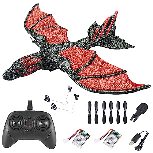 Mostop Ferngesteuertes Flugzeug,RC Flugzeug Fliegender Anfänger mit 2 Batterien & 6-Achsen Gyro Stabilizer, RTF Leicht zu Fliegender RC-Segelflugzeug for Beginners Adults Kids von Mostop