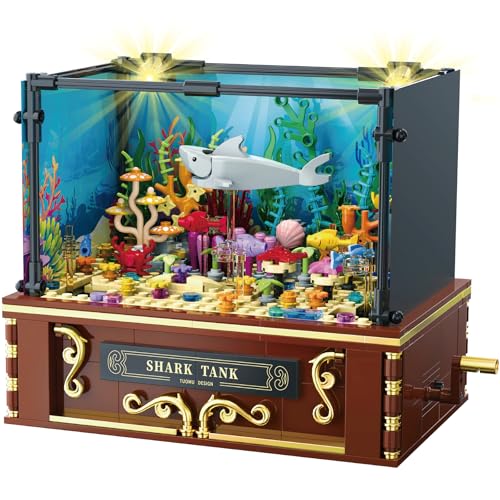 Mostop Fish Tank Building Blocks Set, Beleuchtung Aquariumgebäude -Sets Tierminiaturlandschaft einschließlich Haikrabbe, Beleuchtung Aquariumgebäude Sets Erwachsene Kinder 8+ von Mostop