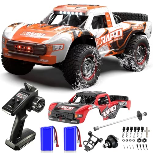 Mostop RC Truck für Erwachsene, 30 MPH High Speed Remote Control Car, 1:14 All Terrain 4WD Fast RC Car, Waterproof Rock Crawler Truck für Jungen 4X4 Off-Road RC Buggy Monster Truck, 2 Batterien von Mostop