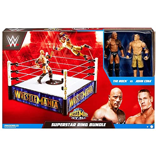 Mostwantedtoyz WWE WrestleMania 29 The Rock vs John Cena Superstar Ring Bundle – Enthält 2 Figuren Rock & John Cena (HJV94) + exklusives MWT TC von Mostwantedtoyz Limited
