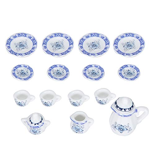 Teetasse-Set Miniatur, Puppenhaus-Küche-Miniatur vollendete Handwerkskunst Tee-Set Miniatur-Wahrheit für Esszimmer von Mothinessto