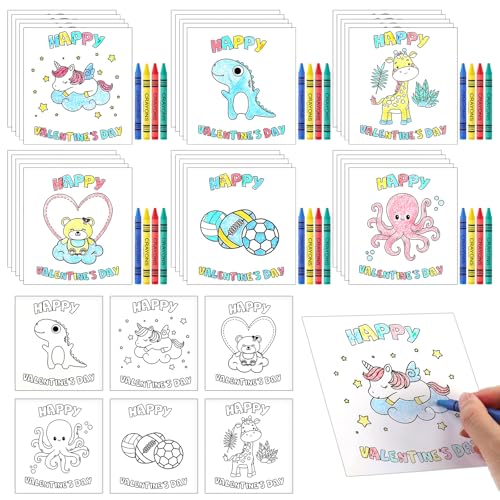 MotiMind 30-teiliges Malkarten- und Buntstift-Set mit 120 Buntstiften und 180 Valentinstagskarten für Valentinstag, Party, Geschenktüten, Partygeschenke, Preise, Leckereien MotiMind 30-teiliges Malkarten- und Buntstift-Set mit 120 Buntstiften und 180 Valentinstagskarten für Valentinstag, Party, Geschenktüten, Partygeschenke, Preise, Leckereien von MotiMind