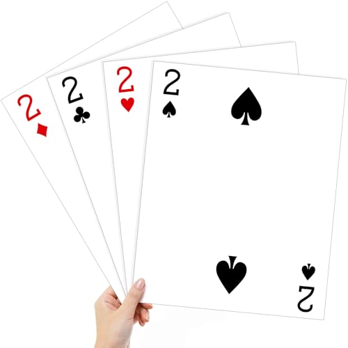 MotiMind Jumbo-Spielkarten, 40 x 32 cm, großer Druck, riesige, dicke Pokerkarte für Casino-Themenpartys, Dekorationen, Geburtstag, Spielabend, Party-Dekoration (2) von MotiMind