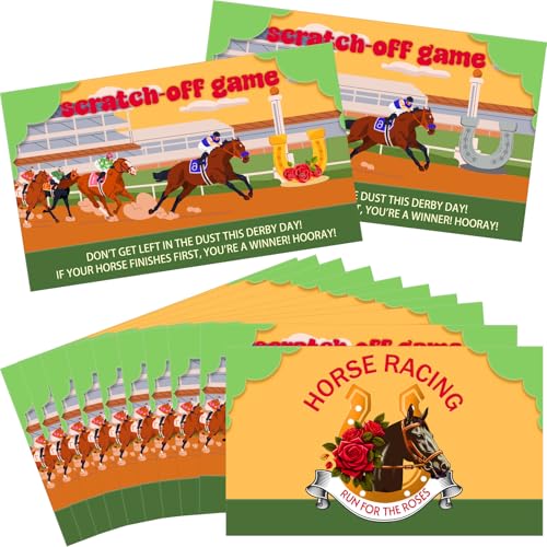 MotiMind Kentucky Horse Derby Partyzubehör, Spiel, Pferderennen, Rubbelkarten, Pferderennen, Rubbelkarte für Babyparty, Geburtstagsparty, Lotterie, Gruppenspiele, Unternehmensaktivität, 200 Stück MotiMind Kentucky Horse Derby Partyzubehör, Spiel, Pferderennen, Rubbelkarten, Pferderennen, Rubbelkarte für Babyparty, Geburtstagsparty, Lotterie, Gruppenspiele, Unternehmensaktivität, 200 Stück von MotiMind