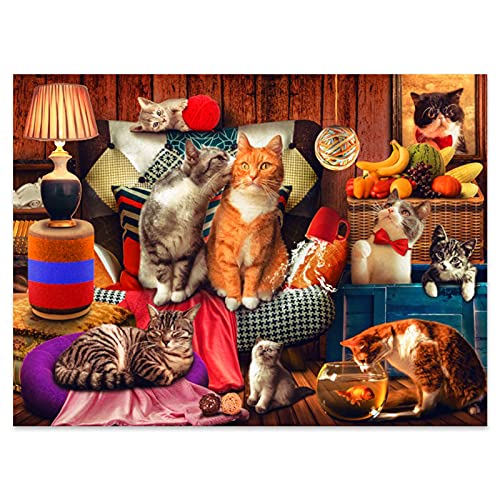 Motiloo Niedliche Katzenpuzzles, Puzzles für Erwachsene, 1000 Teile, große Größe, 50,8 x 68,6 cm, dicker Karton, hohe Schwierigkeitsgrad-Puzzles Motiloo Niedliche Katzenpuzzles, Puzzles für Erwachsene, 1000 Teile, große Größe, 50,8 x 68,6 cm, dicker Karton, hohe Schwierigkeitsgrad-Puzzles von Motiloo