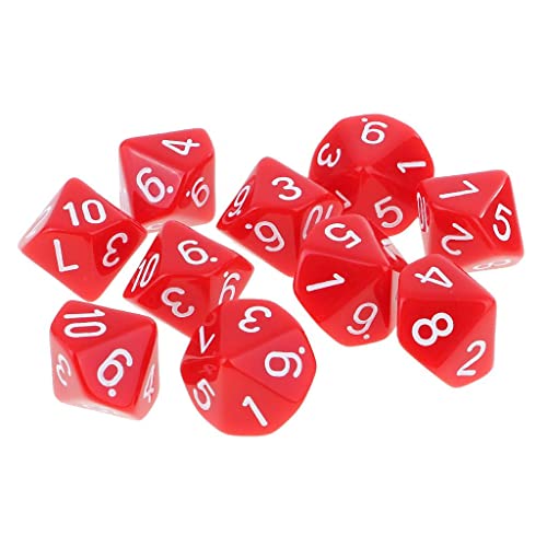 MotiveTech 10 Stück D10 Würfel Set, Rot MotiveTech 10 Stück D10 Würfel Set, Rot von MotiveTech