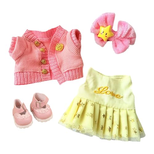 MotiveTech 17 cm 6 Zoll Puppe Minikleid Strickpullover mit Haar Accessoire Handgefertigtes Kostüm Niedliche Und Leicht zu Tragende Kleidung, Rosa mit Schuhen MotiveTech 17 cm 6 Zoll Puppe Minikleid Strickpullover mit Haar Accessoire Handgefertigtes Kostüm Niedliche Und Leicht zu Tragende Kleidung, Rosa mit Schuhen von MotiveTech
