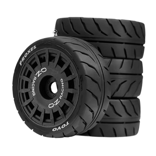 MotiveTech 4 Stück RC Räder Und Reifen, 3 Zoll Durchmesser, Einfache Installation, Austausch, Professionelles DIY Zubehör, für 1/10 TT01, Schwarz von MotiveTech