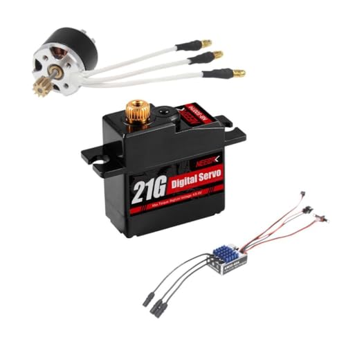 MotiveTech Bürstenloser Motor mit ESC Set, Maßstab 1/12, Praktisch, Einfach zu Bedienen, Zuverlässiger Ersatz mit Servo für MN82 MN99S von MotiveTech