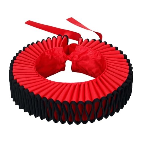 MotiveTech Elisabethanische Clown Halsrüsche, Abnehmbare Dekorative Cosplay Halsrüsche für Party Requisite, Rot Schwarz MotiveTech Elisabethanische Clown Halsrüsche, Abnehmbare Dekorative Cosplay Halsrüsche für Party Requisite, Rot Schwarz von MotiveTech
